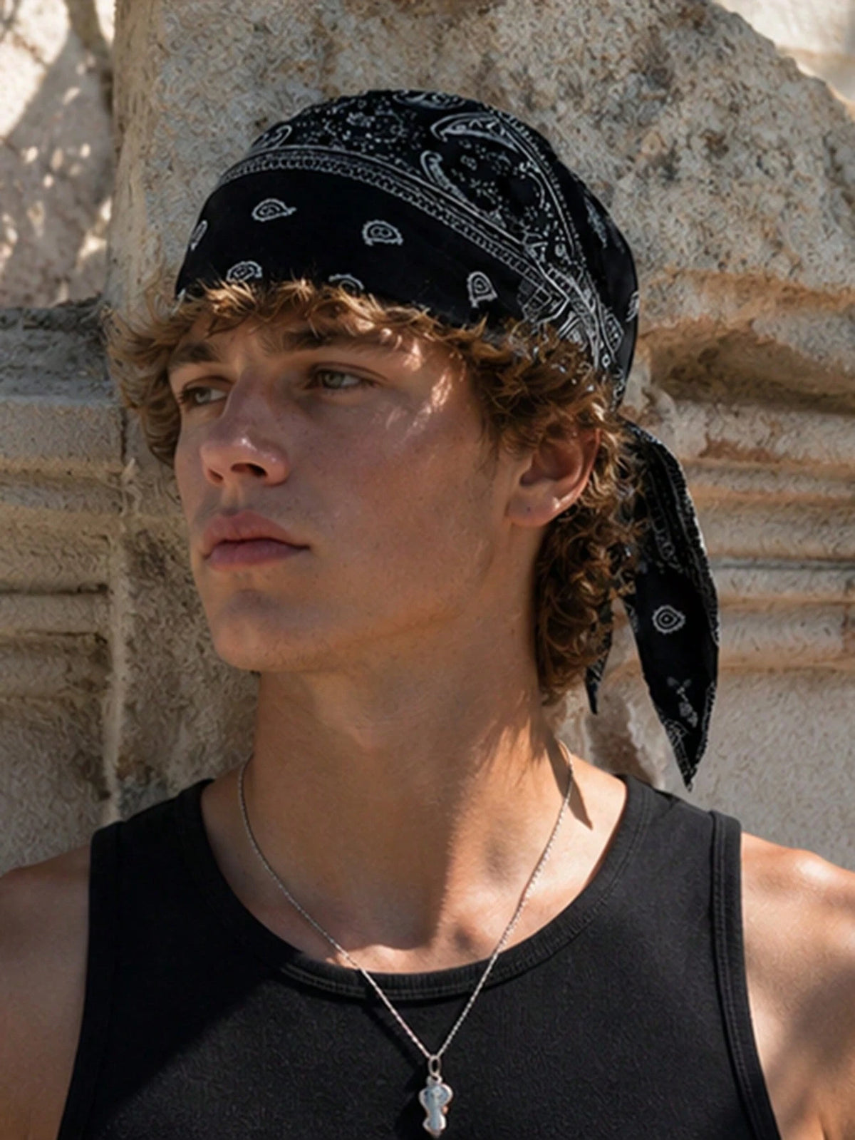2Pcs Vintage Paisley Print Bandana Durag, Soft Breathable Tie Head Wrap, Hip Hop Streetwear Head Scarf For Men Cycling Skate Daily Outfit