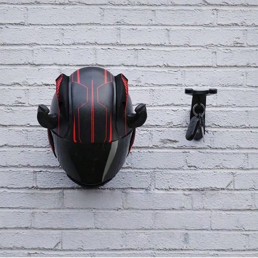 2pcs Wall Mounted Motorcycle Display Rack Holder And Hat Storage Hooks, Durable Storage For Jackets, Towels And Motorcycle Accessories
