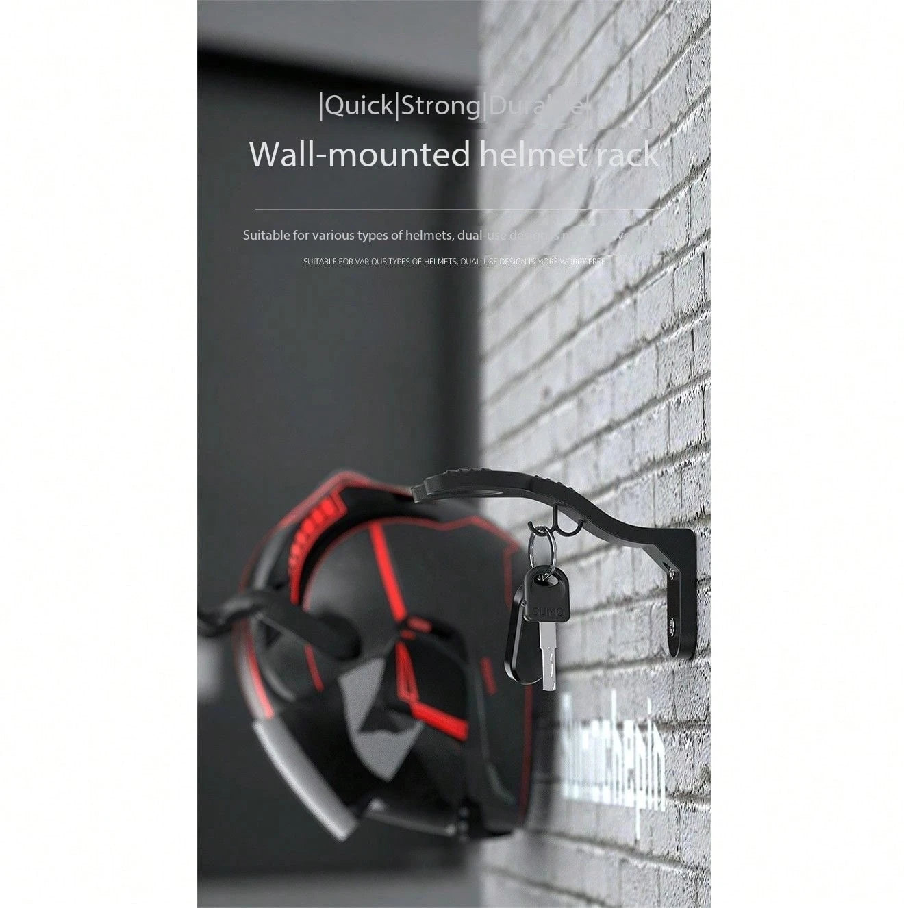 2pcs Wall Mounted Motorcycle Display Rack Holder And Hat Storage Hooks, Durable Storage For Jackets, Towels And Motorcycle Accessories