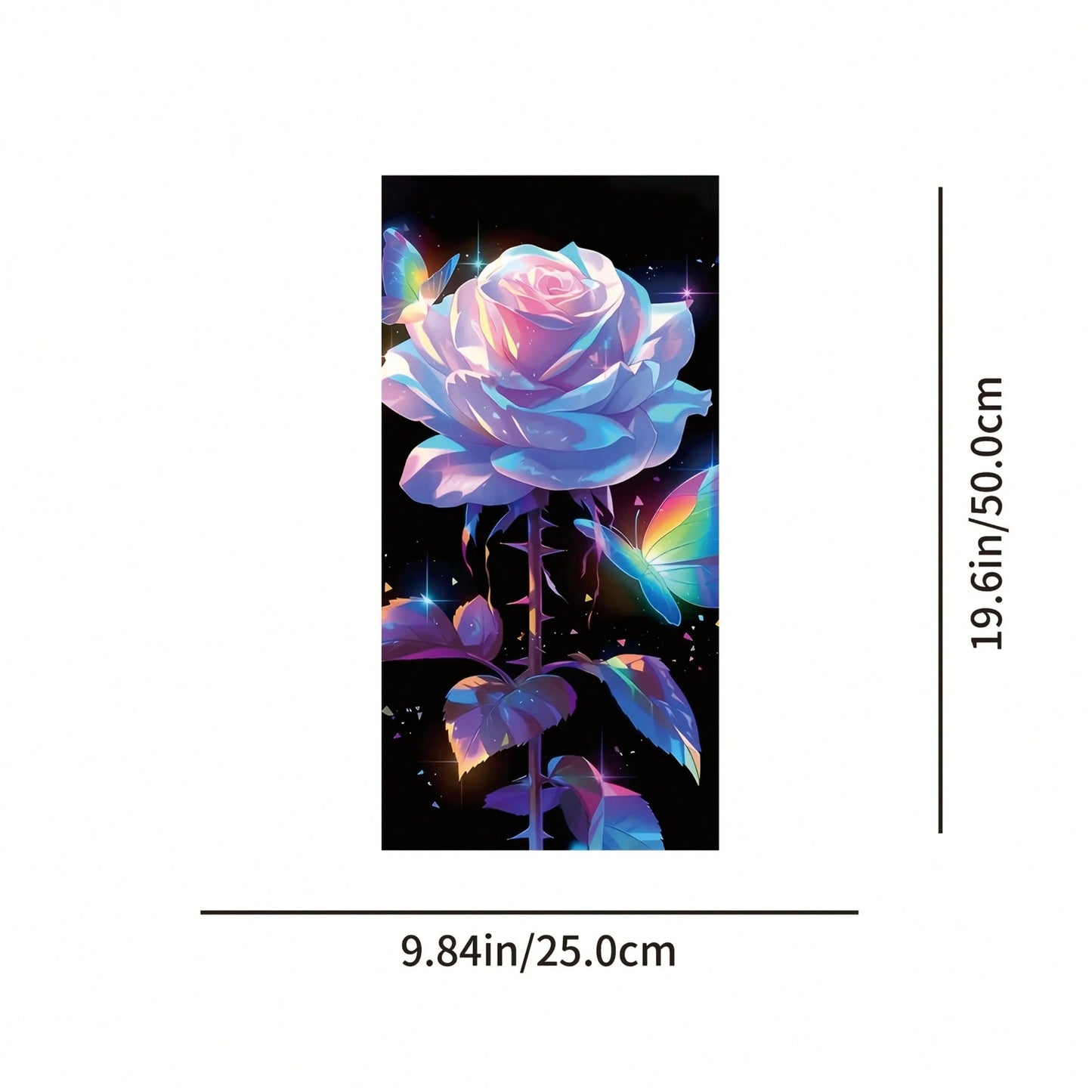 2pcs White Rose & Butterfly Vinyl Car Decals, Waterproof Scratch-Resistant B-Pillar Protector Stickers For Vehicle Windows, Self-Adhesive PVC Film, Car Decals, B-Column Cover