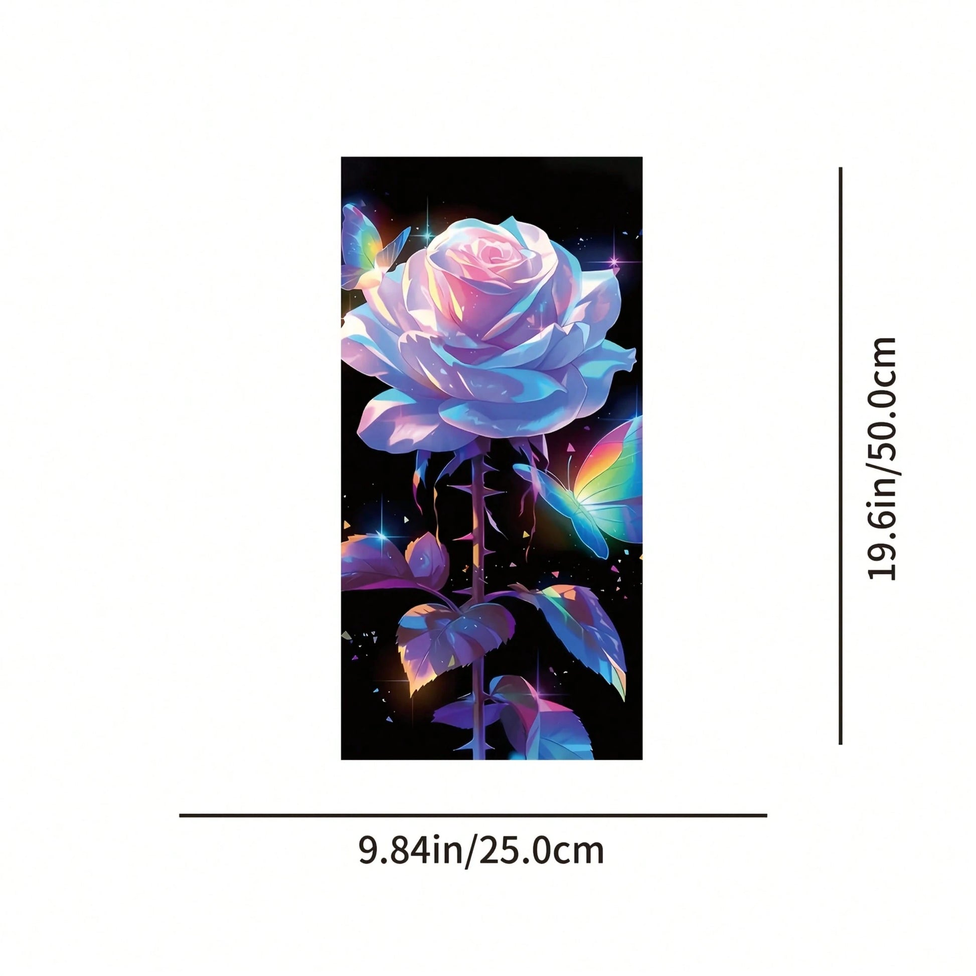 2pcs White Rose & Butterfly Vinyl Car Decals, Waterproof Scratch-Resistant B-Pillar Protector Stickers For Vehicle Windows, Self-Adhesive PVC Film, Car Decals, B-Column Cover