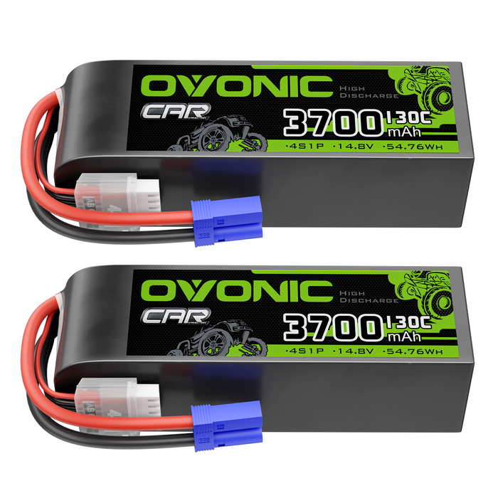 OVONIC 4S Lipo Battery 130C 3700mAh 14.8V RC Car Battery with EC5 Plug