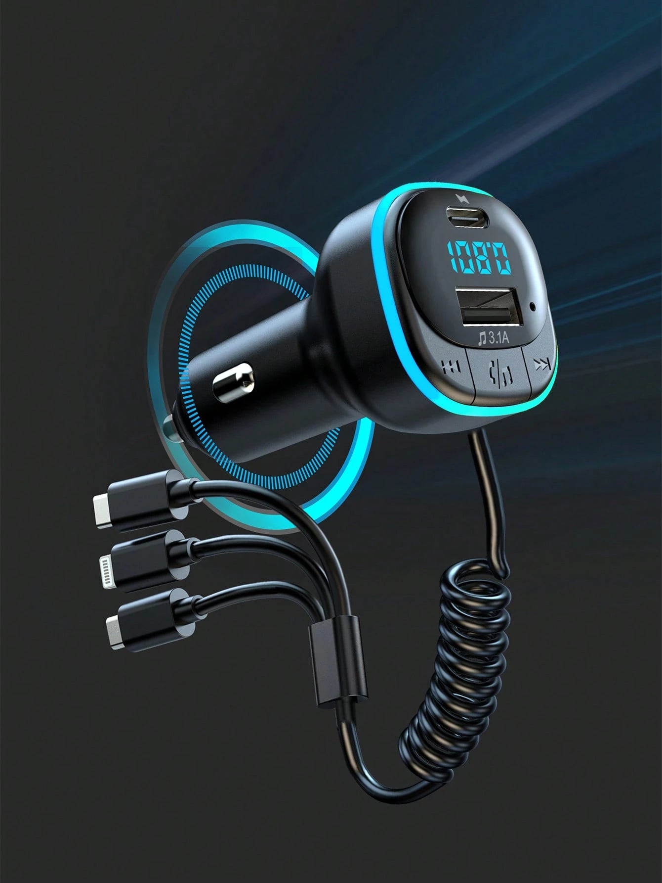 3.1A Multi-Function Car Charger & Car Audio Player