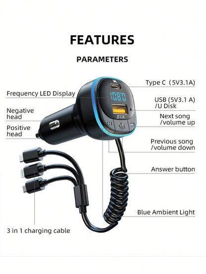 3.1A Multi-Function Car Charger & Car Audio Player