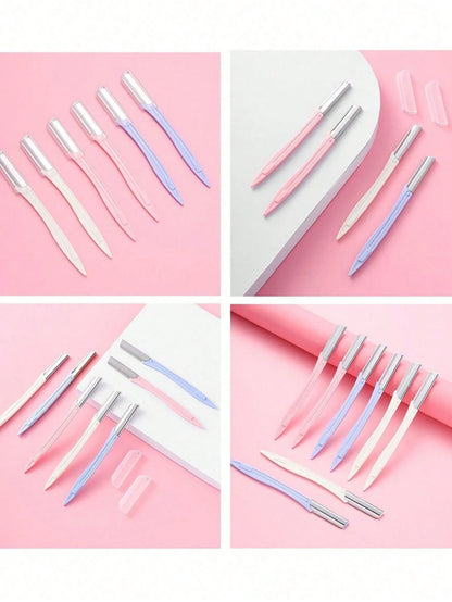 3/2/1pc Women's Facial Razor Set: Multi-Functional Facial Hair Removal Razor, Exfoliating Facial Trimmer With Safety Guard, Portable Travel Beauty Tool, Professional Daily Makeup Accessory, Suitable F