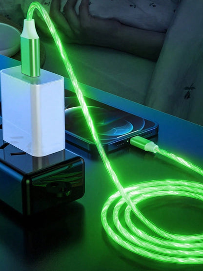3.28ft/1m LED Flowing Light Fast Charging Cable, TPE Charging Data Cable Compatible With Vivo/OPPO Ultra/S24/S23 Ultra/S23/S22/S21 Series