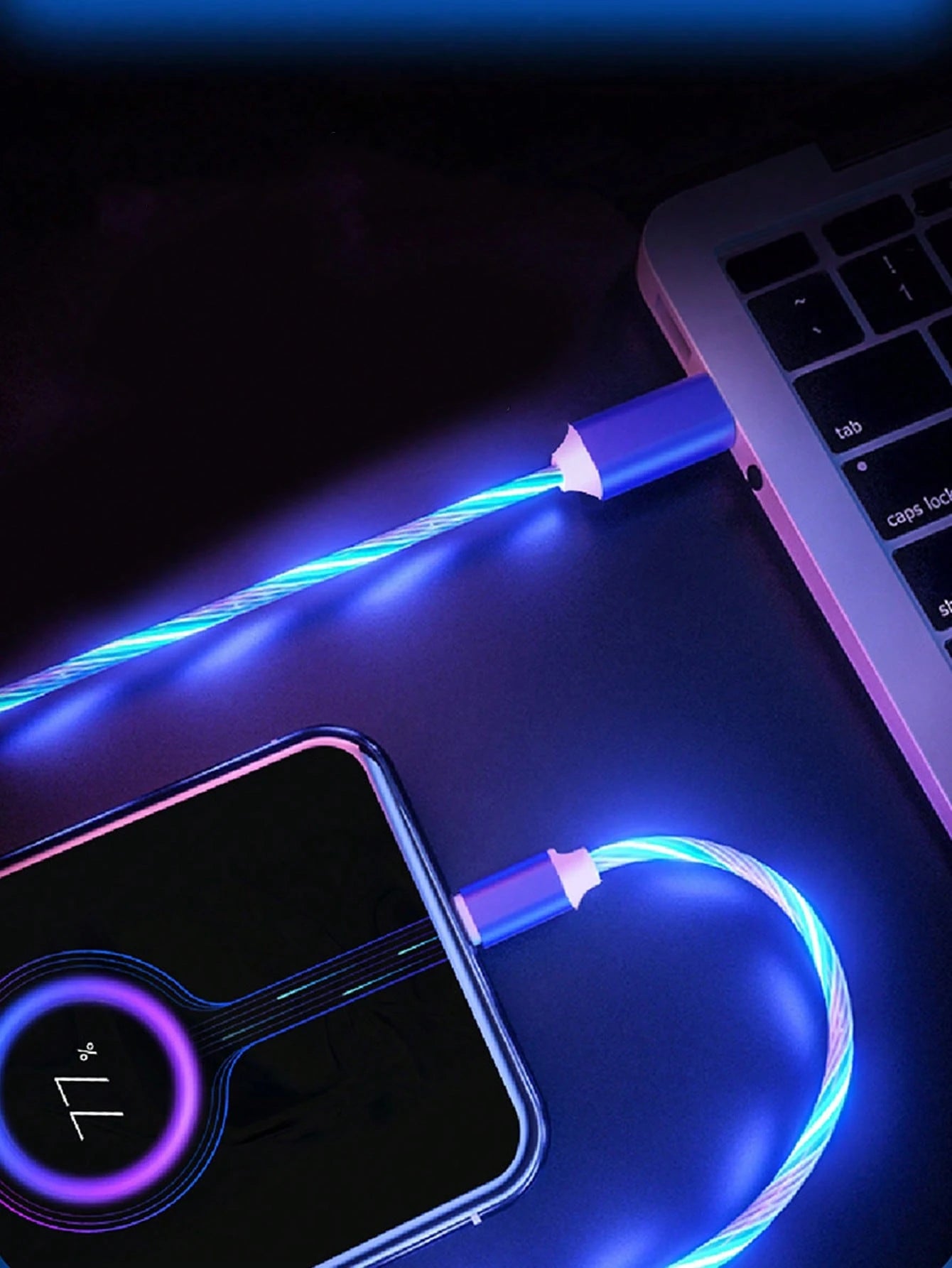 3.28ft/1m LED Flowing Light Fast Charging Cable, TPE Charging Data Cable Compatible With Vivo/OPPO Ultra/S24/S23 Ultra/S23/S22/S21 Series