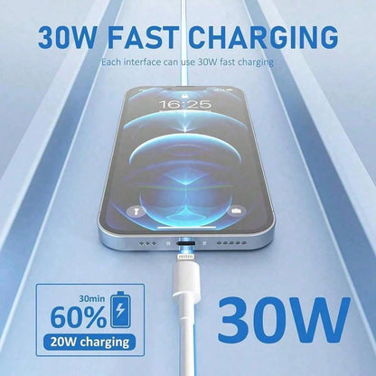 3.3FT/100cm 30W PD Fast Charging Cable, Data Transfer Compatible With IPhone 14 13 12 Pro Max Plus