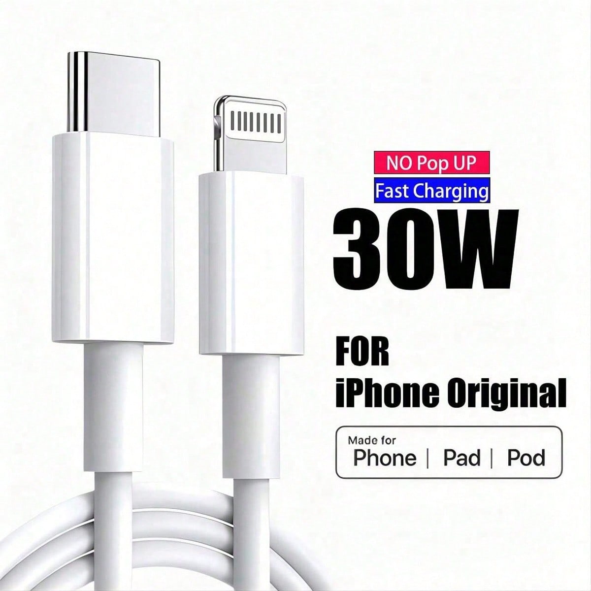 3.3FT/100cm 30W PD Fast Charging Cable, Data Transfer Compatible With IPhone 14 13 12 Pro Max Plus