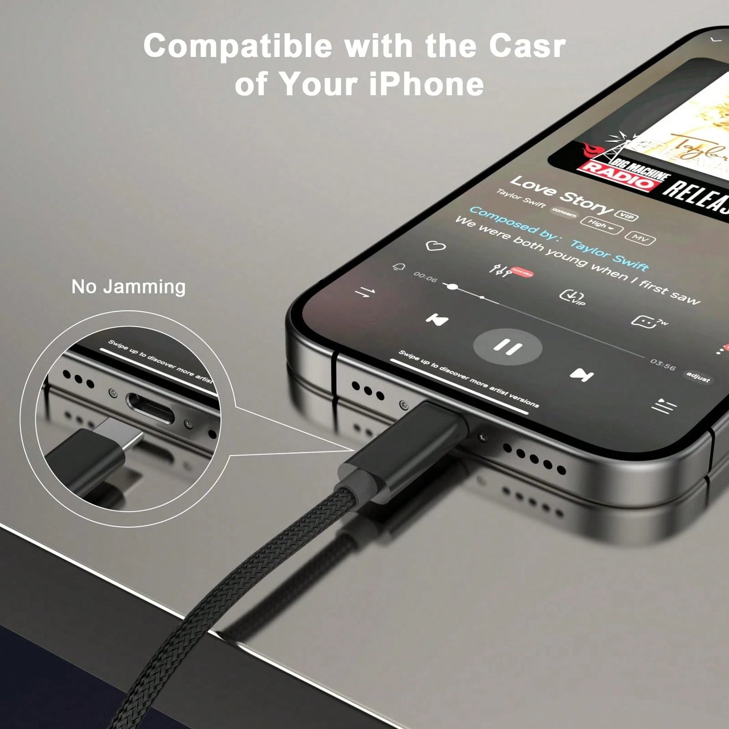 3.3ft/100cm AUX Audio Cable, USB-C To 3.5mm Nylon Braided Aux Cord Compatible With IPhone 16/15 Pro Max Plus