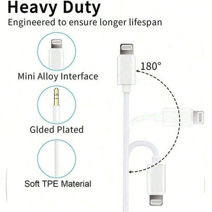 3.5mm Auxiliary Audio Jack Adapter Compatible With IPhone, Suitable For Car, Home Stereo/Speaker/Headphone, Compatible With IPhone 14/13/12/11/XS/XR/8/7/6 Series