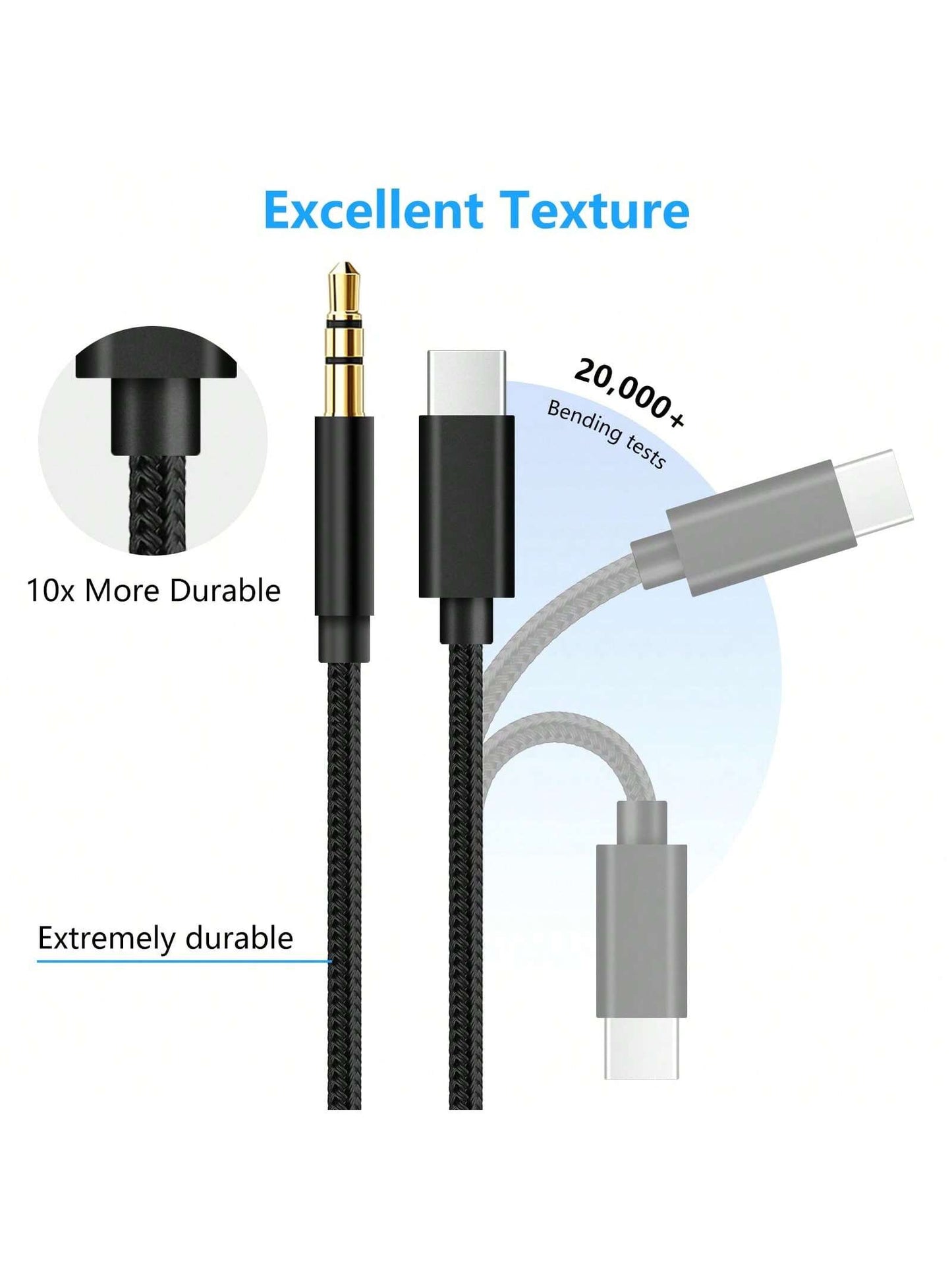 3.5mm Stereo Aux Cable, Suitable For Car/Home Stereo, Speakers, Headphones, Compatible With IPhone 15 Pro Max/15 Pro/15 Plus/15, S25/S24/S23/S22/S21/S20 Ultra Plus Series Car Audio Connection Cable