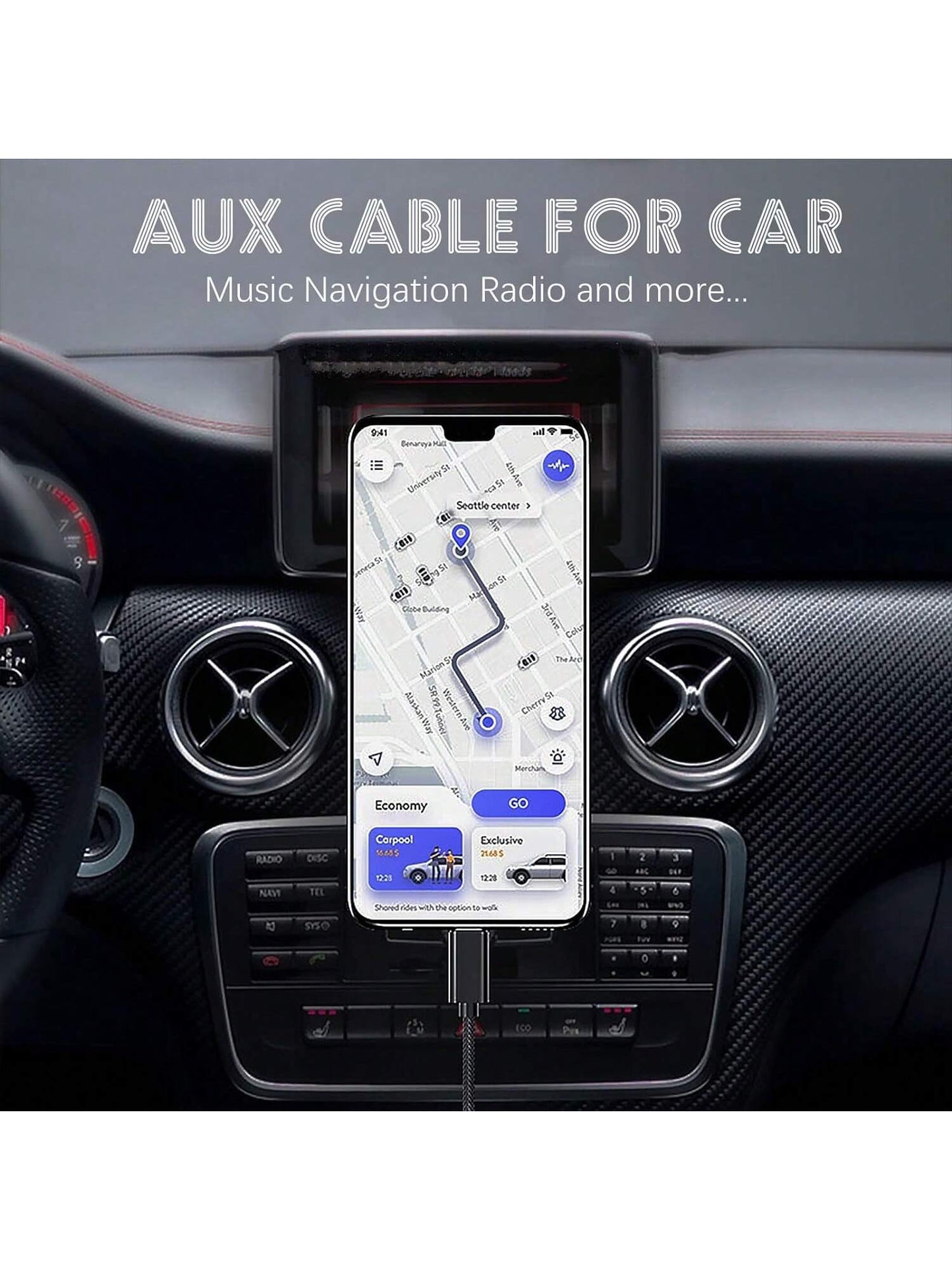 3.5mm Stereo Aux Cable, Suitable For Car/Home Stereo, Speakers, Headphones, Compatible With IPhone 15 Pro Max/15 Pro/15 Plus/15, S25/S24/S23/S22/S21/S20 Ultra Plus Series Car Audio Connection Cable