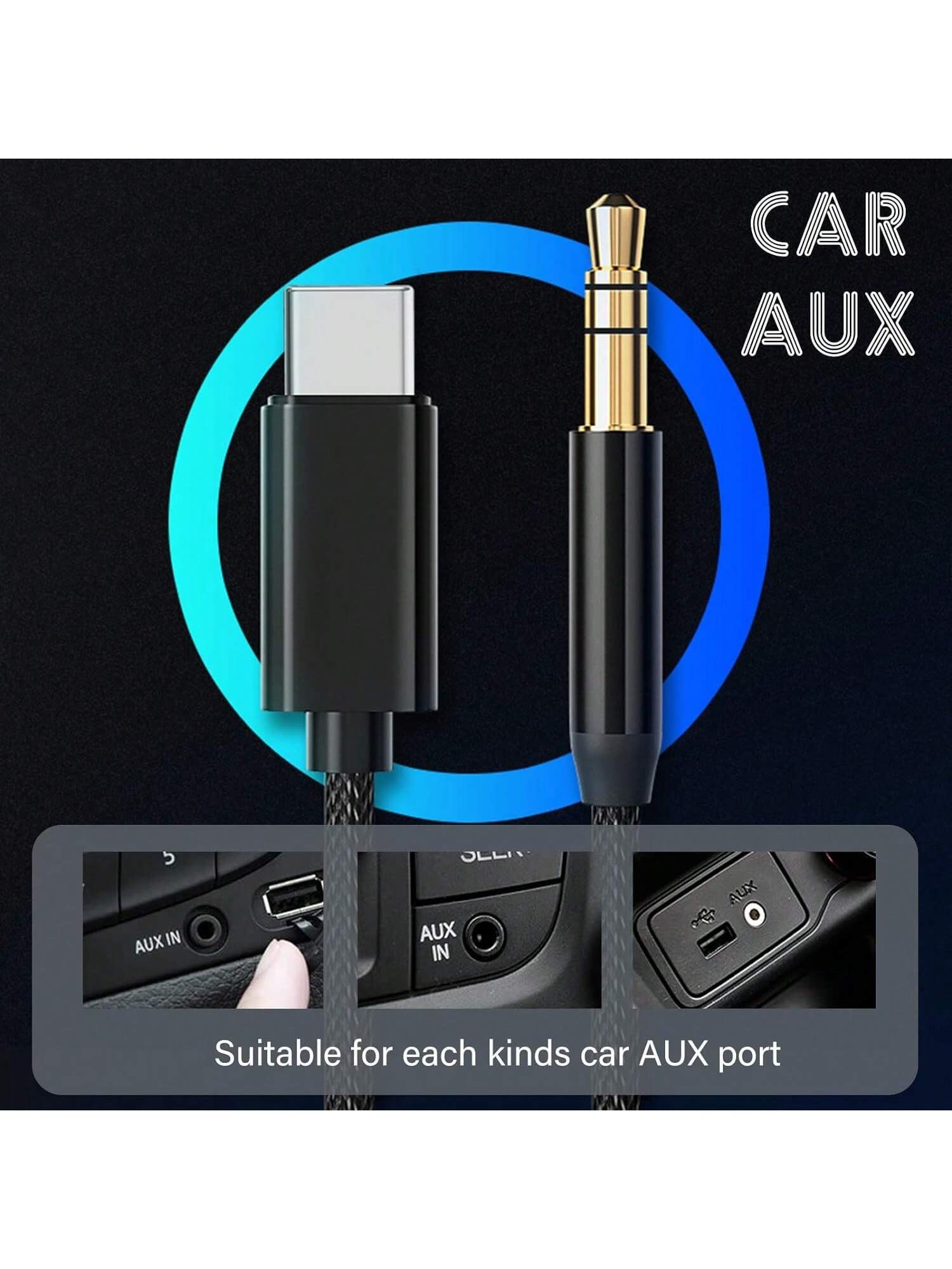 3.5mm Stereo Aux Cable, Suitable For Car/Home Stereo, Speakers, Headphones, Compatible With IPhone 15 Pro Max/15 Pro/15 Plus/15, S25/S24/S23/S22/S21/S20 Ultra Plus Series Car Audio Connection Cable