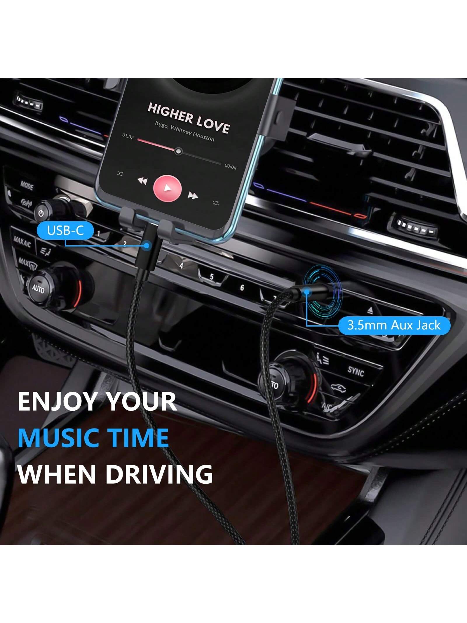 3.5mm Stereo Aux Cable, Suitable For Car/Home Stereo, Speakers, Headphones, Compatible With IPhone 15 Pro Max/15 Pro/15 Plus/15, S25/S24/S23/S22/S21/S20 Ultra Plus Series Car Audio Connection Cable