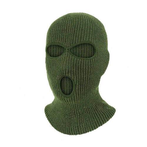 3 Holes Ski Mask Full Face Cover Outdoor Balaclava Winter Knitted Neck Gaiter For Halloween Sports Cycling