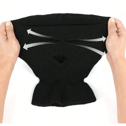 3 Holes Ski Mask Full Face Cover Outdoor Balaclava Winter Knitted Neck Gaiter For Halloween Sports Cycling