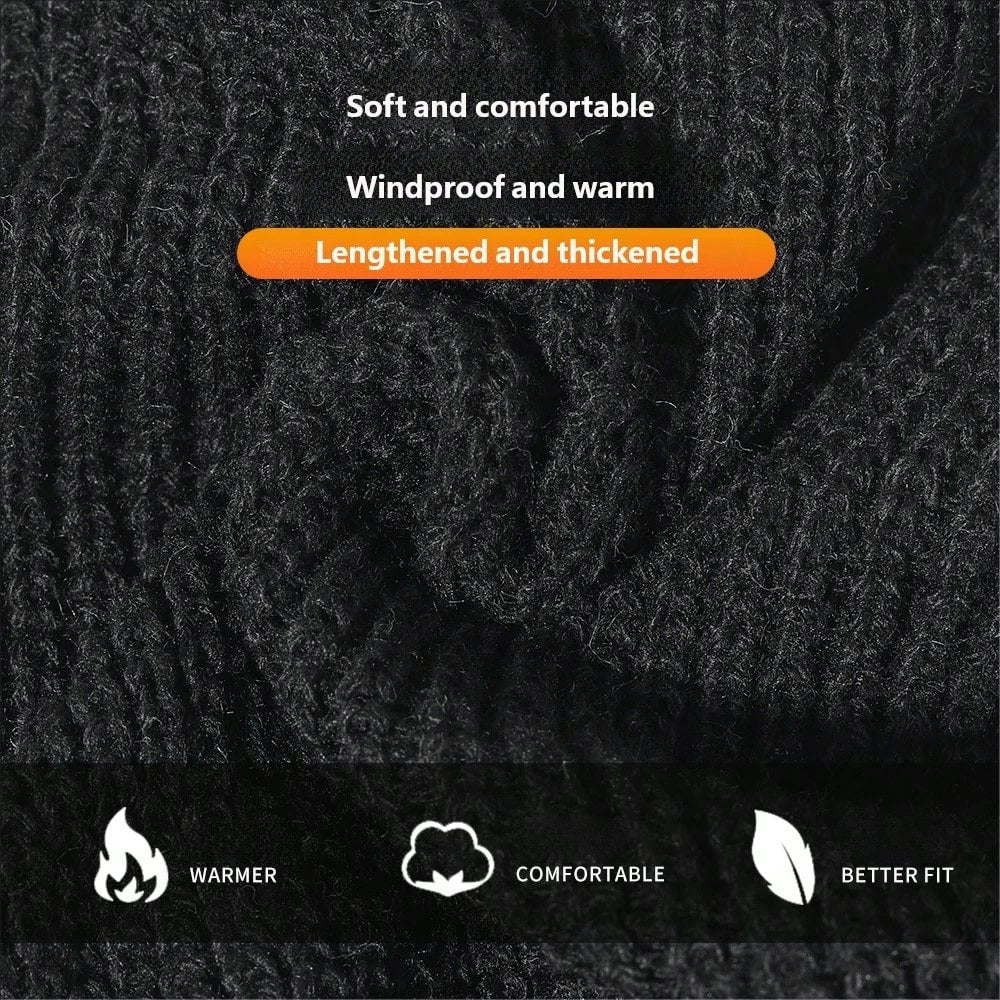 3 Holes Ski Mask Full Face Cover Outdoor Balaclava Winter Knitted Neck Gaiter For Halloween Sports Cycling