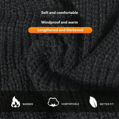 3 Holes Ski Mask Full Face Cover Outdoor Balaclava Winter Knitted Neck Gaiter For Halloween Sports Cycling