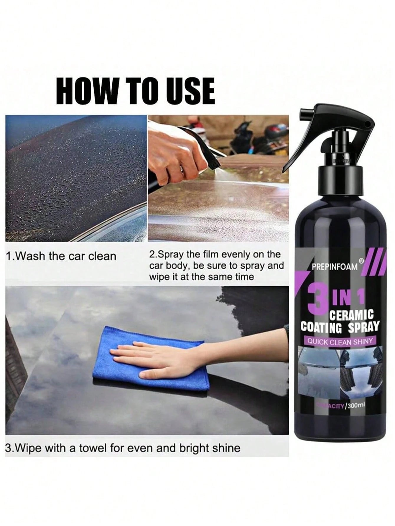 3-In-1 Car Ceramic Nano Coating Liquid, Nano Crystal Hydrophobic Layer Polishing Paint Coating Agent, Nano Coating NO. HGKJ P1, Car Gift