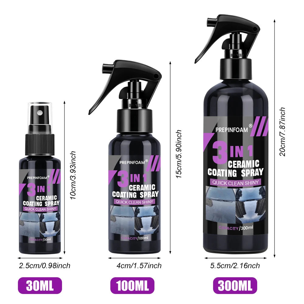 3-In-1 Car Ceramic Nano Coating Liquid, Nano Crystal Hydrophobic Layer Polishing Paint Coating Agent, Nano Coating NO. HGKJ P1, Car Gift