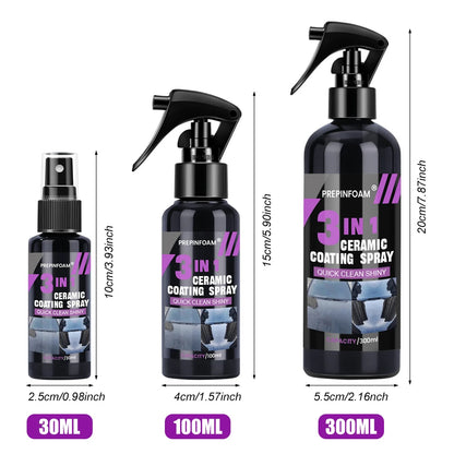 3-In-1 Car Ceramic Nano Coating Liquid, Nano Crystal Hydrophobic Layer Polishing Paint Coating Agent, Nano Coating NO. HGKJ P1, Car Gift