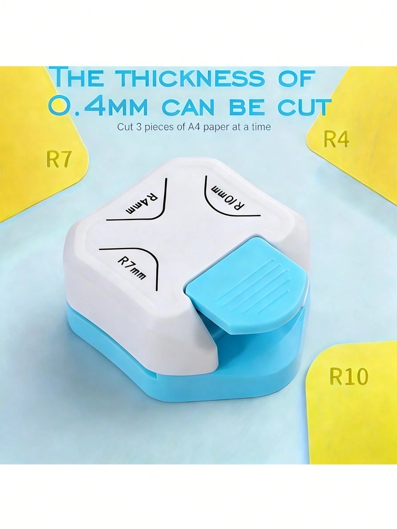 3-In-1 Mini Corner Rounder Punch, Heavy Duty Corner Cutter, Durable Corner Puncher R4/R7/R10mm Corner Trimmer DIY Paper Cutting Card Scrapbooking Puncher, Suitable For DIY Business Card Printing, Scra