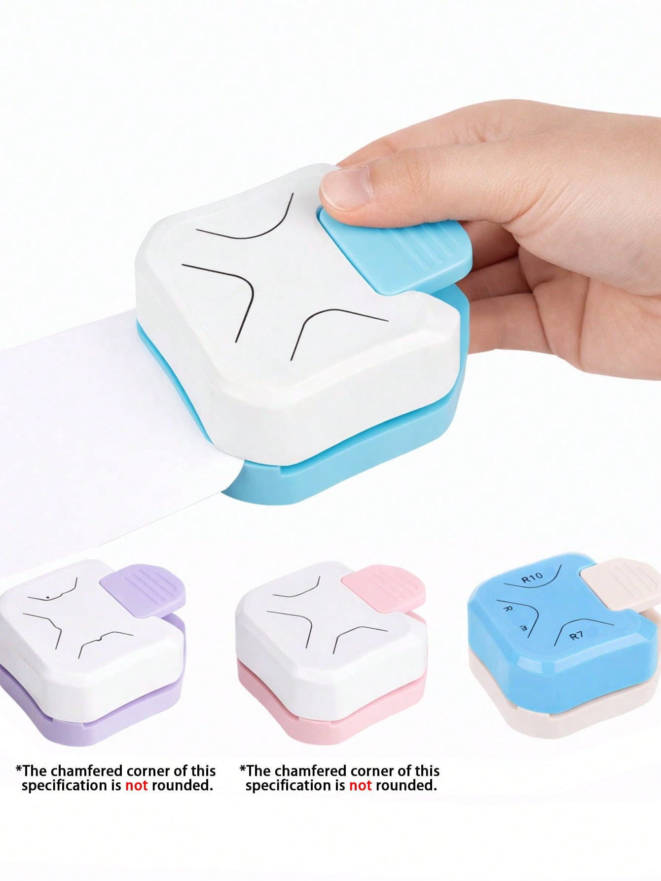 3-In-1 Mini Corner Rounder Punch, Heavy Duty Corner Cutter, Durable Corner Puncher R4/R7/R10mm Corner Trimmer DIY Paper Cutting Card Scrapbooking Puncher, Suitable For DIY Business Card Printing, Scra