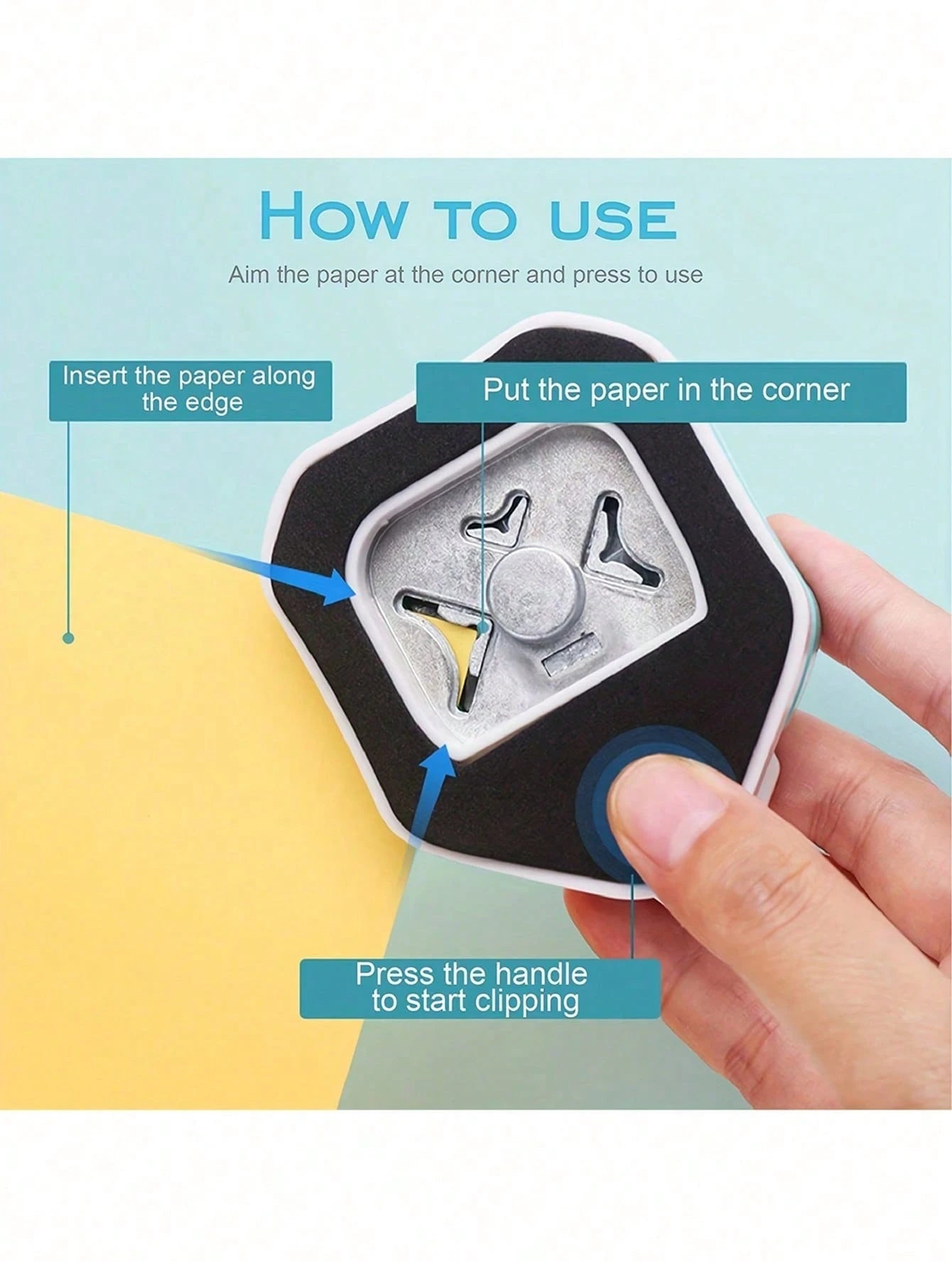 3-In-1 Mini Corner Rounder Punch, Heavy Duty Corner Cutter, Durable Corner Puncher R4/R7/R10mm Corner Trimmer DIY Paper Cutting Card Scrapbooking Puncher, Suitable For DIY Business Card Printing, Scra
