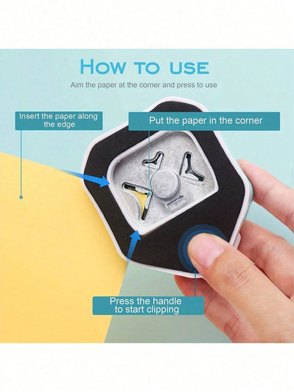 3-In-1 Mini Corner Rounder Punch, Heavy Duty Corner Cutter, Durable Corner Puncher R4/R7/R10mm Corner Trimmer DIY Paper Cutting Card Scrapbooking Puncher, Suitable For DIY Business Card Printing, Scra