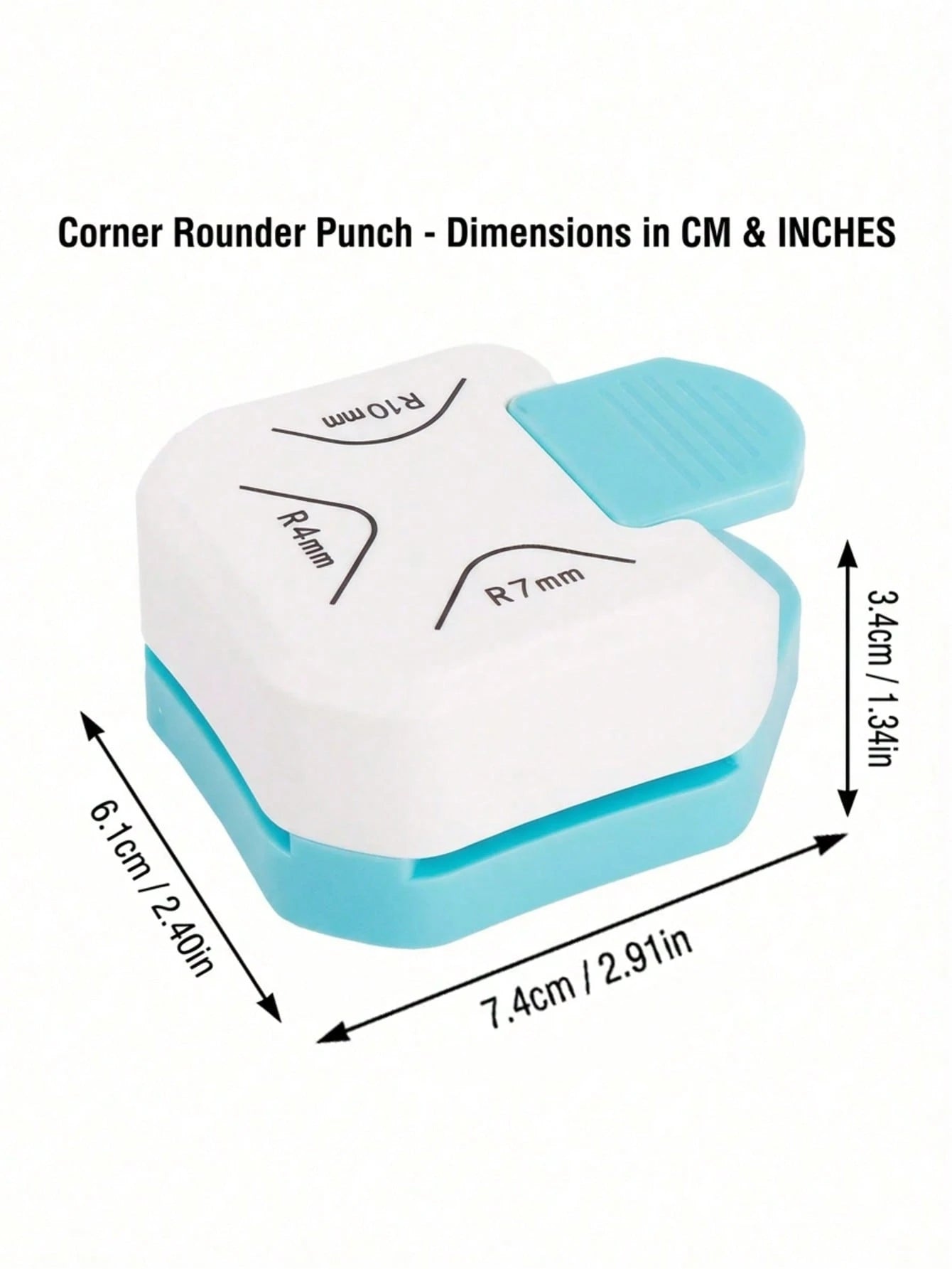 3-In-1 Mini Corner Rounder Punch, Heavy Duty Corner Cutter, Durable Corner Puncher R4/R7/R10mm Corner Trimmer DIY Paper Cutting Card Scrapbooking Puncher, Suitable For DIY Business Card Printing, Scra