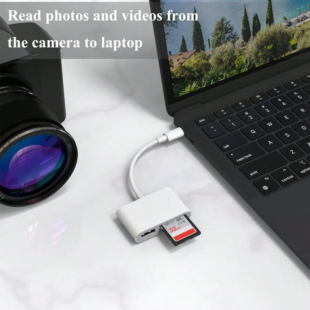 3-In-1 USB C Card Reader, OTG 3.0 SD/TF/USB Flash Drive Adapter, Compatible With Type-C Laptops/Phones Compatible With IPhone 17 Pro Max/17 Pro/17/Air/16/15, S25/S24/S23/S22/S21/S20, And More