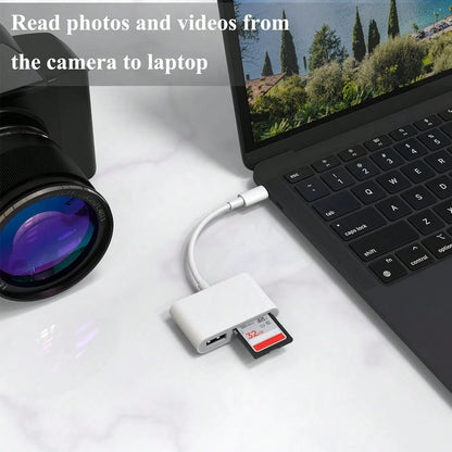 3-In-1 USB C Card Reader, OTG 3.0 SD/TF/USB Flash Drive Adapter, Compatible With Type-C Laptops/Phones Compatible With IPhone 17 Pro Max/17 Pro/17/Air/16/15, S25/S24/S23/S22/S21/S20, And More