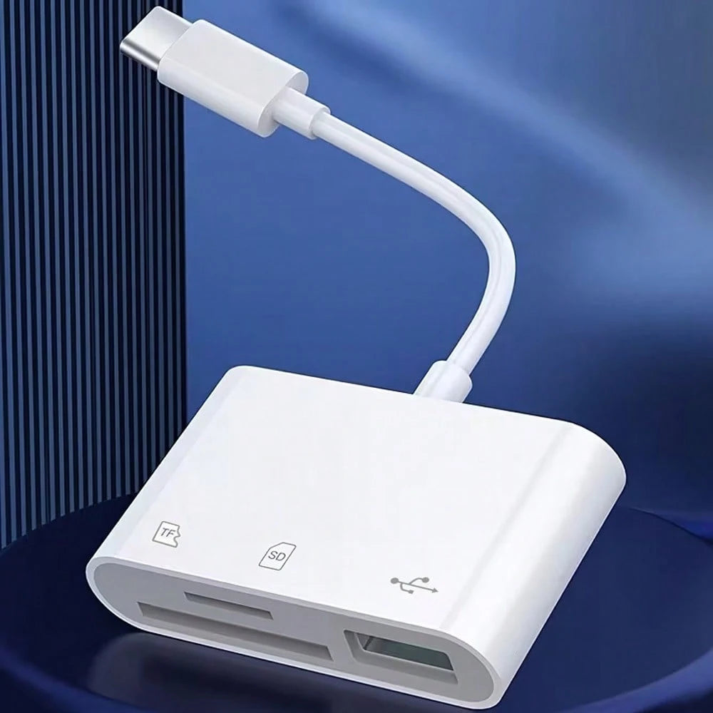 3-In-1 USB C Card Reader, OTG 3.0 SD/TF/USB Flash Drive Adapter, Compatible With Type-C Laptops/Phones Compatible With IPhone 17 Pro Max/17 Pro/17/Air/16/15, S25/S24/S23/S22/S21/S20, And More