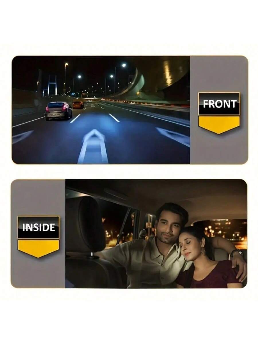 3-Inch Dual Lens Dash Cam For Vehicles, 32G Memory Card, Front And Rear Dual Channel Video Recording, Supports Loop Recording, Night Vision, Wide Angle, Car Video Recorder, Automotive Black Box