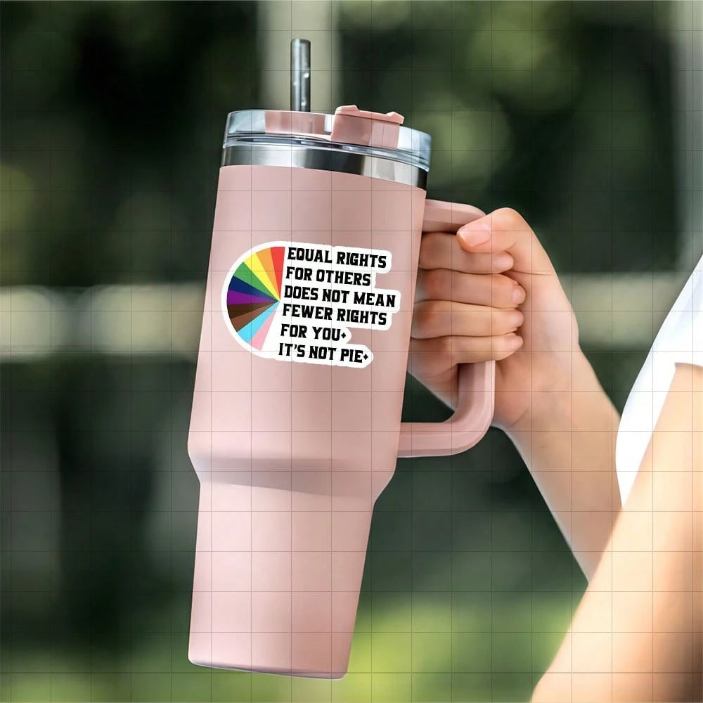 3-Inch "Equal Rights Are Not Pie Sticker- Bold And Empowering LGBTQ+ Vinyl Sticker For Laptops, Notebooks, Water Bottles, Pride Events, Personal Spaces, And Office Desks| Great For Activists, LGBTQ+