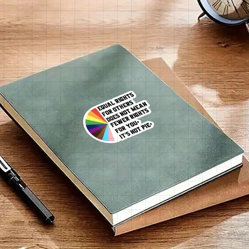 3-Inch "Equal Rights Are Not Pie Sticker- Bold And Empowering LGBTQ+ Vinyl Sticker For Laptops, Notebooks, Water Bottles, Pride Events, Personal Spaces, And Office Desks| Great For Activists, LGBTQ+