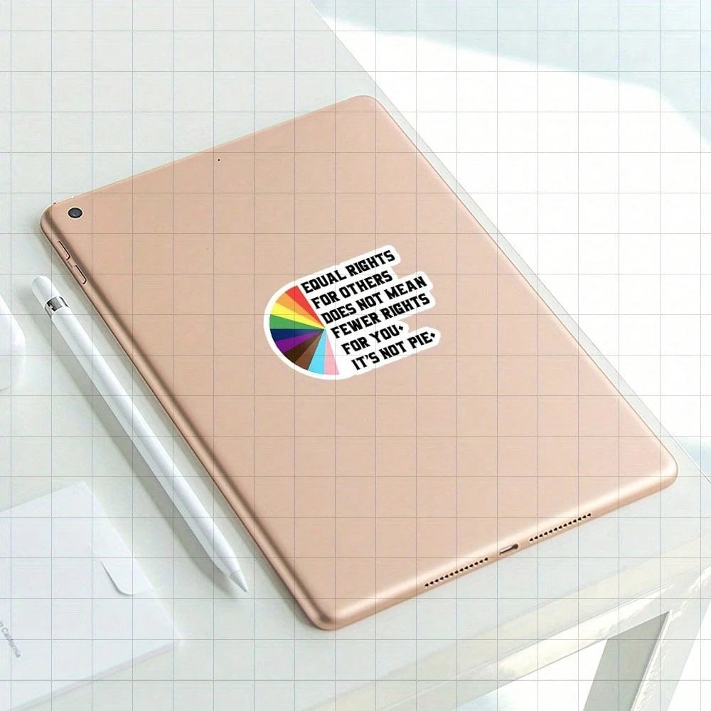 3-Inch "Equal Rights Are Not Pie Sticker- Bold And Empowering LGBTQ+ Vinyl Sticker For Laptops, Notebooks, Water Bottles, Pride Events, Personal Spaces, And Office Desks| Great For Activists, LGBTQ+