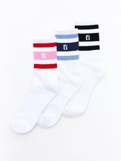 3 Pack Half Crew Stripe Sock - Story Stripe
