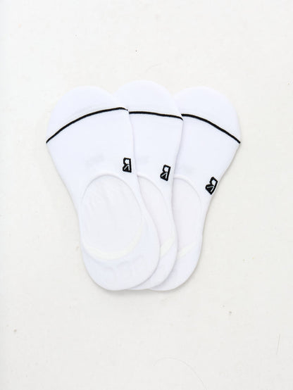 3 Pack No Show Socks - White