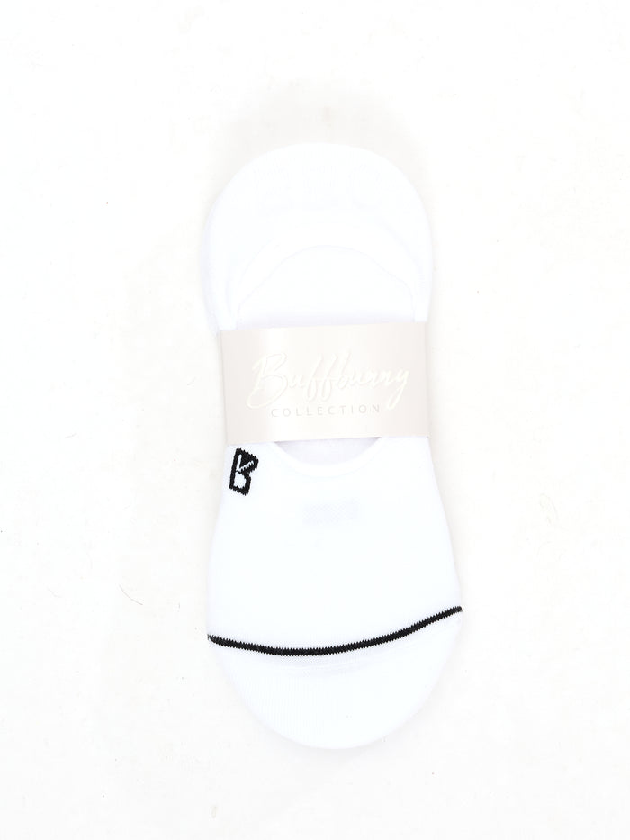 3 Pack No Show Socks - White