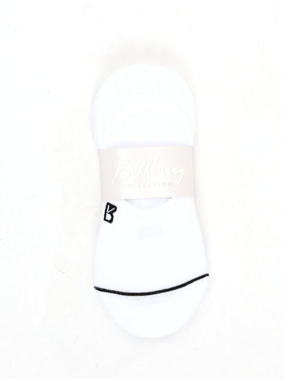 3 Pack No Show Socks - White