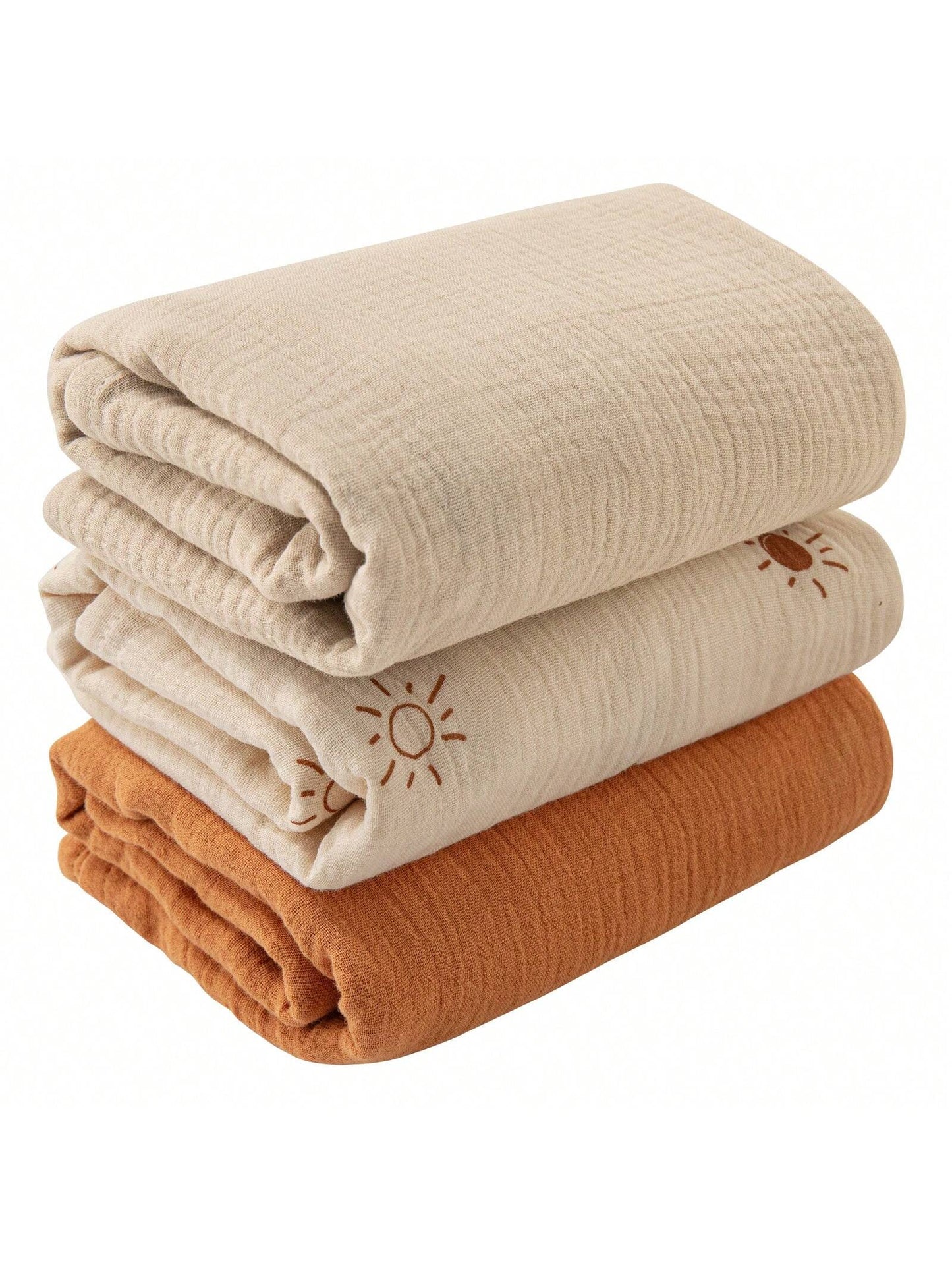 3-Pack Soft Muslin Swaddle Blankets For Newborns, Large 38x40in Breathable Baby Receiving Blanket, Swaddle Wrap & Burping Cloths