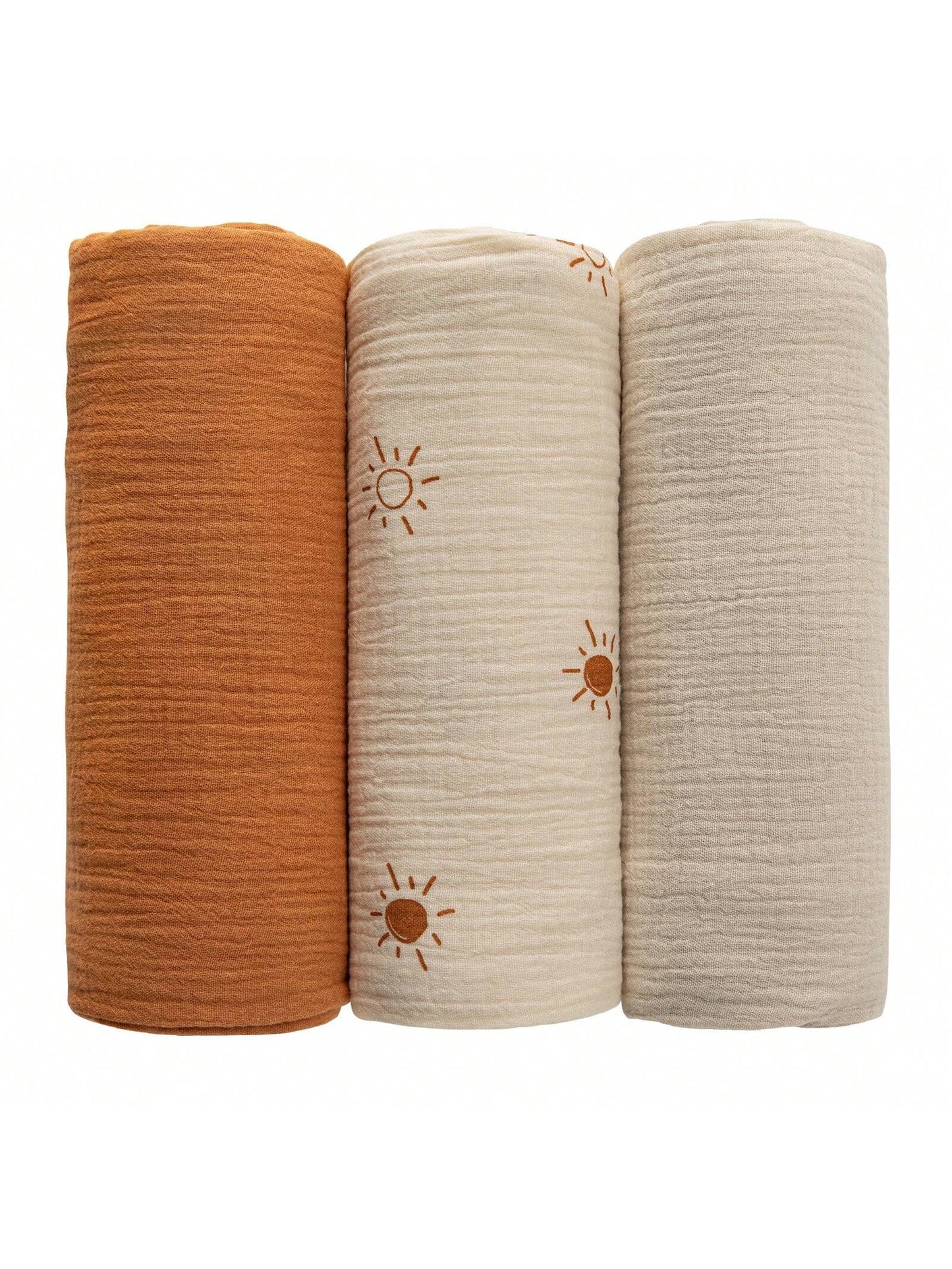 3-Pack Soft Muslin Swaddle Blankets For Newborns, Large 38x40in Breathable Baby Receiving Blanket, Swaddle Wrap & Burping Cloths