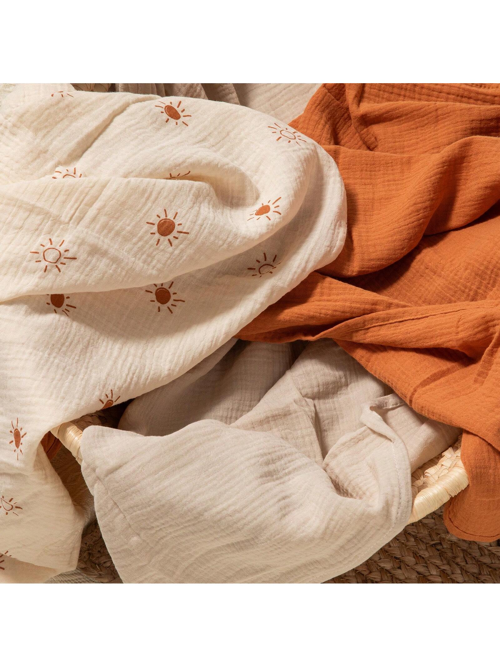 3-Pack Soft Muslin Swaddle Blankets For Newborns, Large 38x40in Breathable Baby Receiving Blanket, Swaddle Wrap & Burping Cloths
