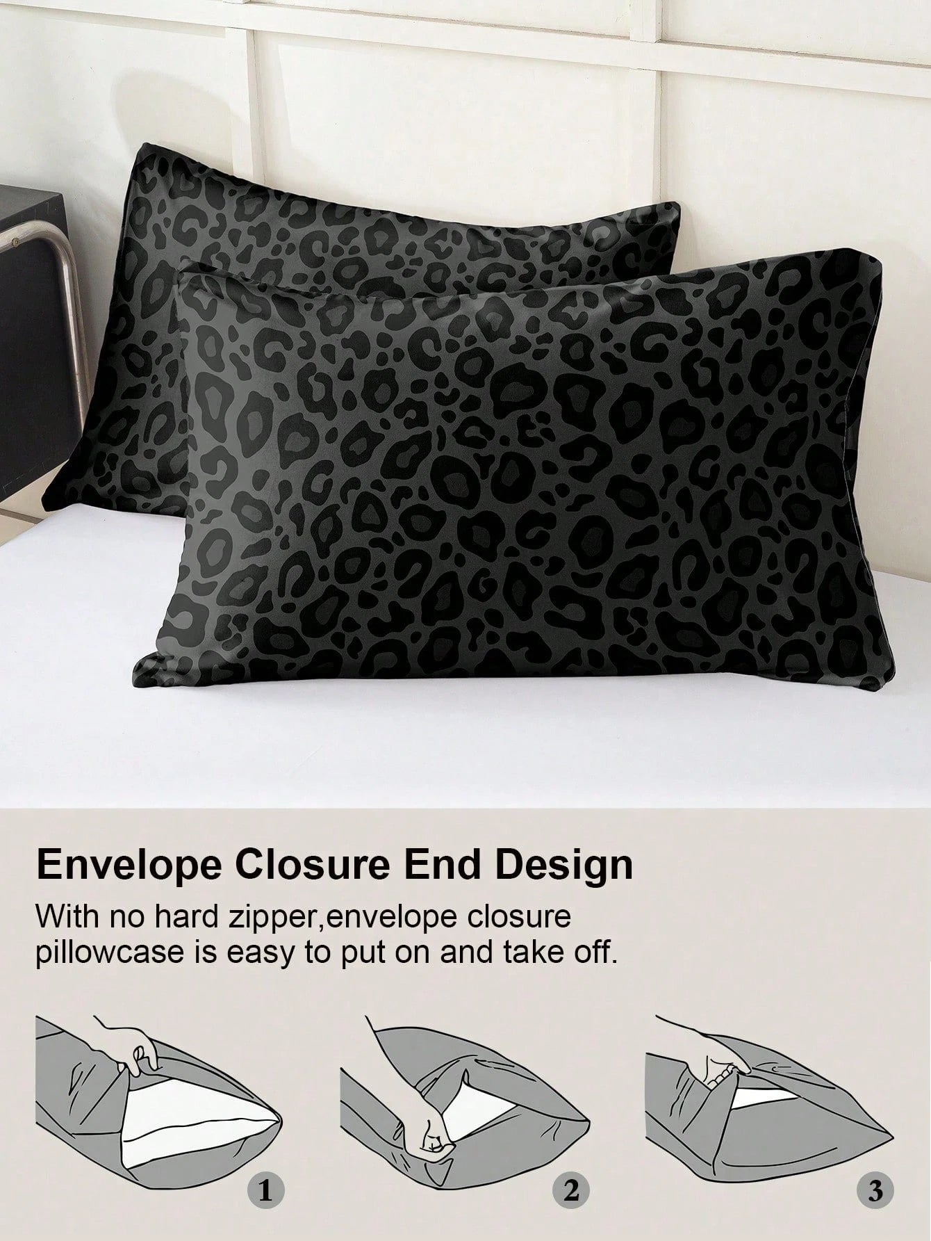 3-Piece Leopard Print Duvet Cover Set, Ultra-Soft Breathable Premium Microfiber Fabric, All-Season Versatile Bedding, Machine Washable, Fade-Resistant, Anti-Pilling, Shrink-Resistant, Wrinkle-Resistan