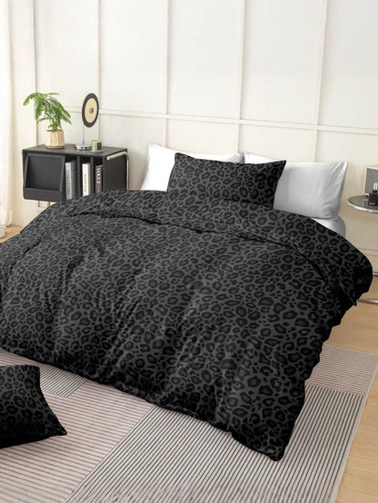 3-Piece Leopard Print Duvet Cover Set, Ultra-Soft Breathable Premium Microfiber Fabric, All-Season Versatile Bedding, Machine Washable, Fade-Resistant, Anti-Pilling, Shrink-Resistant, Wrinkle-Resistan