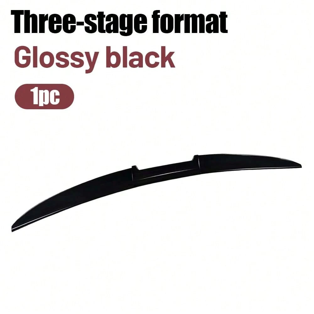 3-Piece Universal Car Rear Trunk Spoiler Wing Kit, DIY PU Soft Plastic Rubber Lip Wing, For Auto Body Styling & Stability