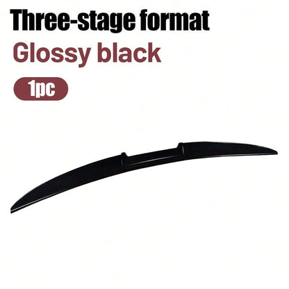 3-Piece Universal Car Rear Trunk Spoiler Wing Kit, DIY PU Soft Plastic Rubber Lip Wing, For Auto Body Styling & Stability