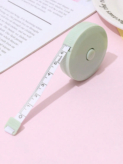 3 Rolls 1.5m/78.74in Plastic Measuring Tape- Retractable Trigger, Elastic Tape, Suitable For Office, Waist, Height Measurement, Sewing